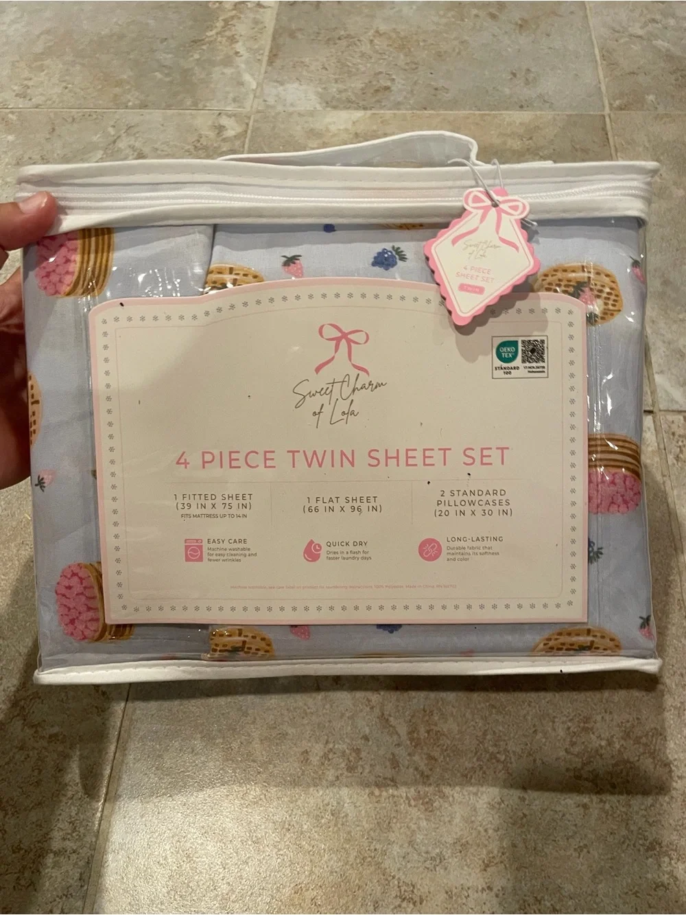 NWT Brunch Pancake and Waffle Patterned Twin Sheet Set
